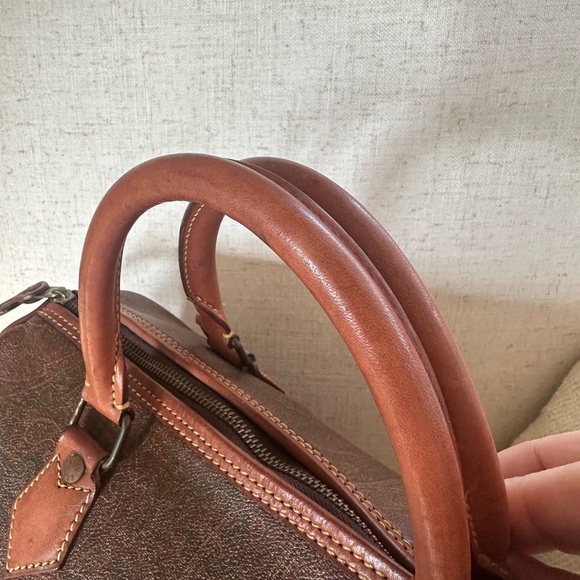 Etro Paisley Leather Boston Bag with Lock + Keys + Luggage Tag - Picture 6 of 11